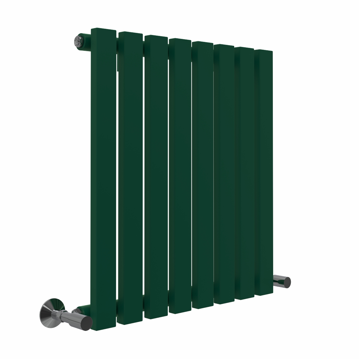 Lulea 600 x 550mm Moss Green Single Flat Panel Horizontal Designer Radiator