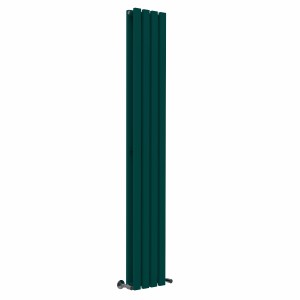 Lulea Blue Green Flat Panel Vertical Designer Radiator - Choice Of Size