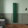 Norden 1800 x 355mm Moss Green Double Oval Column Vertical Designer Radiator