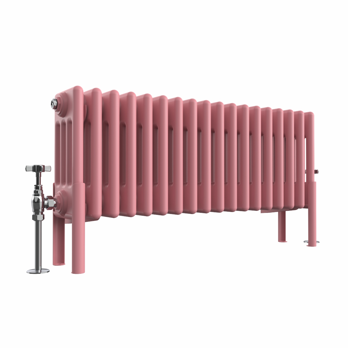 Bern 300 x 830mm Rose Pink Four Column Horizontal Traditional Radiator