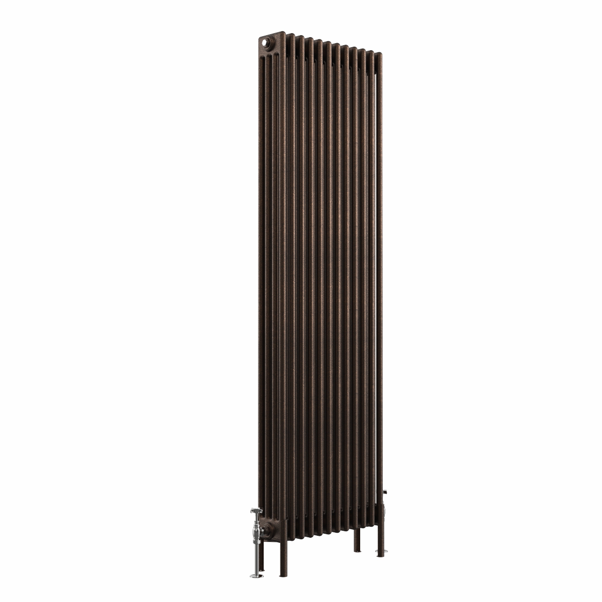 Bern 1800 x 560mm Black Copper Four Column Vertical Traditional Radiator