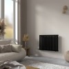 Norden 600 x 768mm Black Horizontal Oval Tube Wifi Electric Radiator - 800W