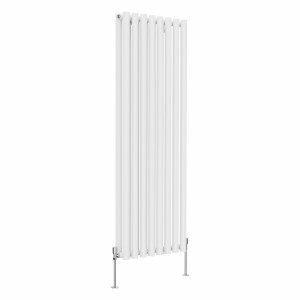 Voss 1600 x 545mm White Double Vertical Round Tube Designer Radiator