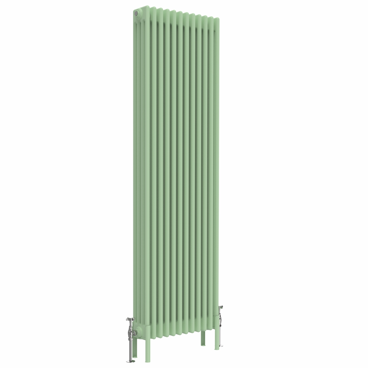 Bern 1800 x 560mm Traditional Pastel Green Vertical Four Column Radiator