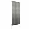 Karlstad 1600 x 682mm Black Silver Single Vertical Flat Panel Designer Radiator