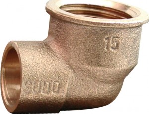 Brass End Feed Adapting 90 Degrees Female Elbow 22mm X 3/4"