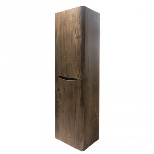 Grey Oak Effect Wall Hung High Cabinet Cupboard 1400mm - Right Hand