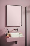 Isla - 500 x 700mm LED Mirror with Demister & Matt Black Frame
