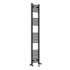 Bergen 1800 x 300mm Dual Fuel Straight Black Thermostatic Electric Heated Towel Rail