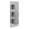 Modern Square Triple Concealed Thermostatic Shower Valve, 2 Outlet Chrome