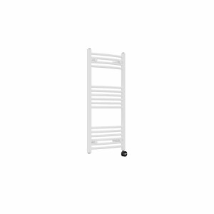 Fjord 1000 x 500mm Curved White Thermostatic Touch Control Electric Heated Towel Rail