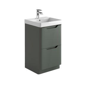 Imperio Pure - Bathroom Floor Standing Vanity Unit Basin and Cabinet 500mm - Anthracite