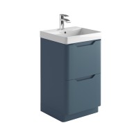 Imperio Pure - Bathroom Floor Standing Vanity Unit Basin and Cabinet 500mm - Blue