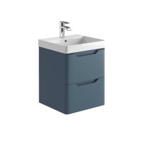 Imperio Pure - Bathroom Wall Hung Vanity Unit Basin and Cabinet 500mm - Blue