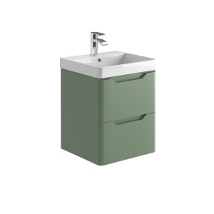Imperio Pure - Bathroom Wall Hung Vanity Unit Basin and Cabinet 500mm - Green