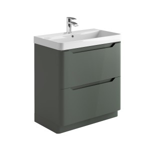 Imperio Pure - Bathroom Floor Standing Vanity Unit Basin and Cabinet 800mm - Anthracite