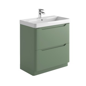 Imperio Pure - Bathroom Floor Standing Vanity Unit Basin and Cabinet 800mm - Green