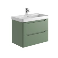 Imperio Pure - Bathroom Wall Hung Vanity Unit Basin and Cabinet 800mm - Green