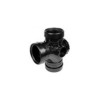 Soil Push Fit 110mm Triple Socket 90 Degree Access Tee Black