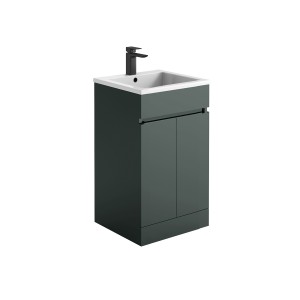 Imperio Faro - Bathroom 500mm Vanity Unit Thin Ceramic Basin and Cabinet - Anthracite