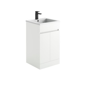 Imperio Faro - Bathroom 500mm Vanity Unit Thin Ceramic Basin and Cabinet - White
