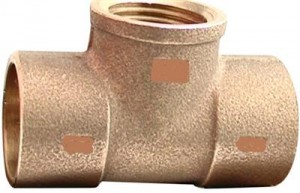 End Feed 22mm X 22mm X 3/4" Tee C X C X FI