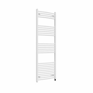Fjord 1600 x 600mm Curved White Prefilled Electric Heated Towel Rail