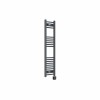 Fjord 1200 x 300mm Curved Anthracite Thermostatic Wifi Control Electric Heated Towel Rail