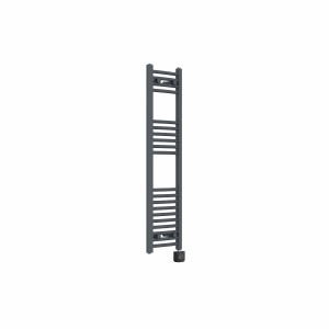 Fjord 1200 x 300mm Curved Anthracite Thermostatic Wifi Control Electric Heated Towel Rail