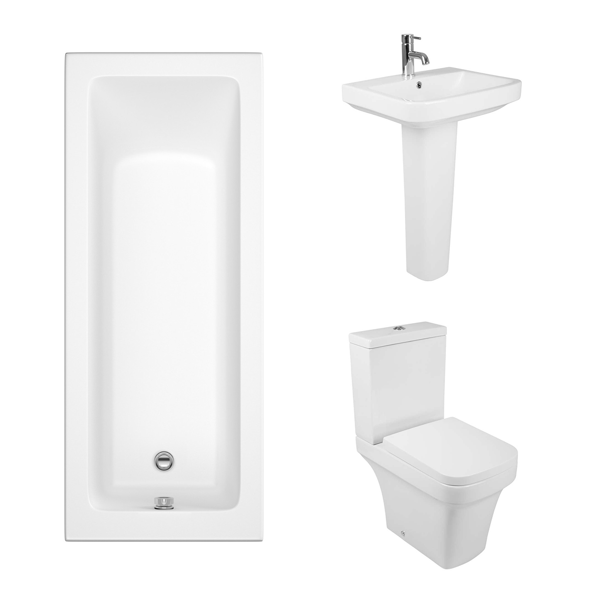 Avola - Modern Bathroom Suite with Single Ended Bath - Choice of Size