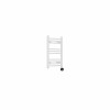 Fjord 600 x 400mm Curved White Thermostatic Touch Control Electric Heated Towel Rail
