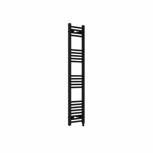 Bergen 1400 x 300mm Straight Black Prefilled Electric Heated Towel Rail