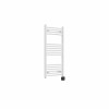 Fjord 1000 x 500mm Curved White Thermostatic Wifi Control Electric Heated Towel Rail