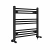 Bergen 600 x 600mm Dual Fuel Straight Black Electric Heated Towel Rail
