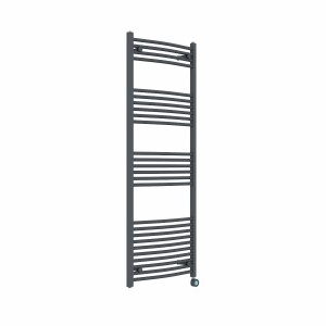 Fjord 1600 x 600mm Curved Anthracite Thermostatic Touch Control Wifi Electric Heated Towel Rail