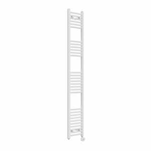Fjord 1800 x 300mm Curved White Thermostatic Touch Control Electric Heated Towel Rail