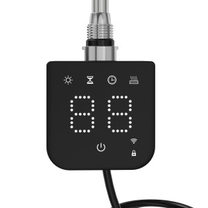 Ives Square Touch Controls Thermostatic Heating Element 700W Black- With Wifi Control