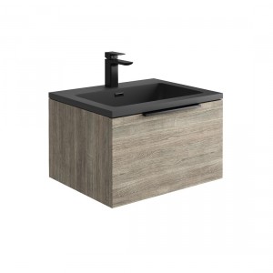 Reid 600mm LED Vanity Unit & Graphite Grey Basin - Grey Oak