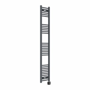 Fjord 1800 x 300mm Curved Anthracite Thermostatic Wifi Control Electric Heated Towel Rail