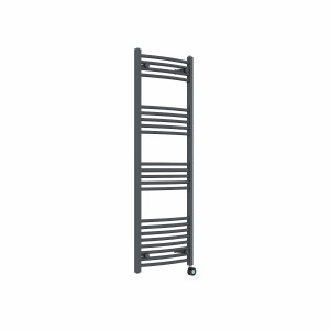 Fjord 1400 x 500mm Curved Anthracite Thermostatic Touch Control Wifi Electric Heated Towel Rail