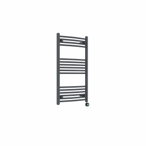 Fjord 1000 x 600mm Curved Anthracite Thermostatic Touch Control Wifi Electric Heated Towel Rail