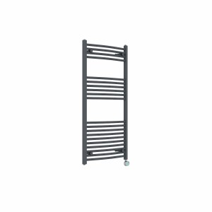 Fjord 1200 x 600mm Curved Anthracite Thermostatic Touch Control Electric Heated Towel Rail