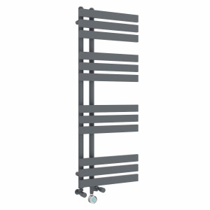 Koli 1200 x 450mm Dual Fuel Anthracite Thermostatic Touch Control Electric Heated Towel Rail