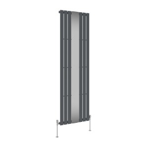Karlstad 1800 x 553mm Anthracite Mirror Single Vertical Flat Panel Designer Radiator