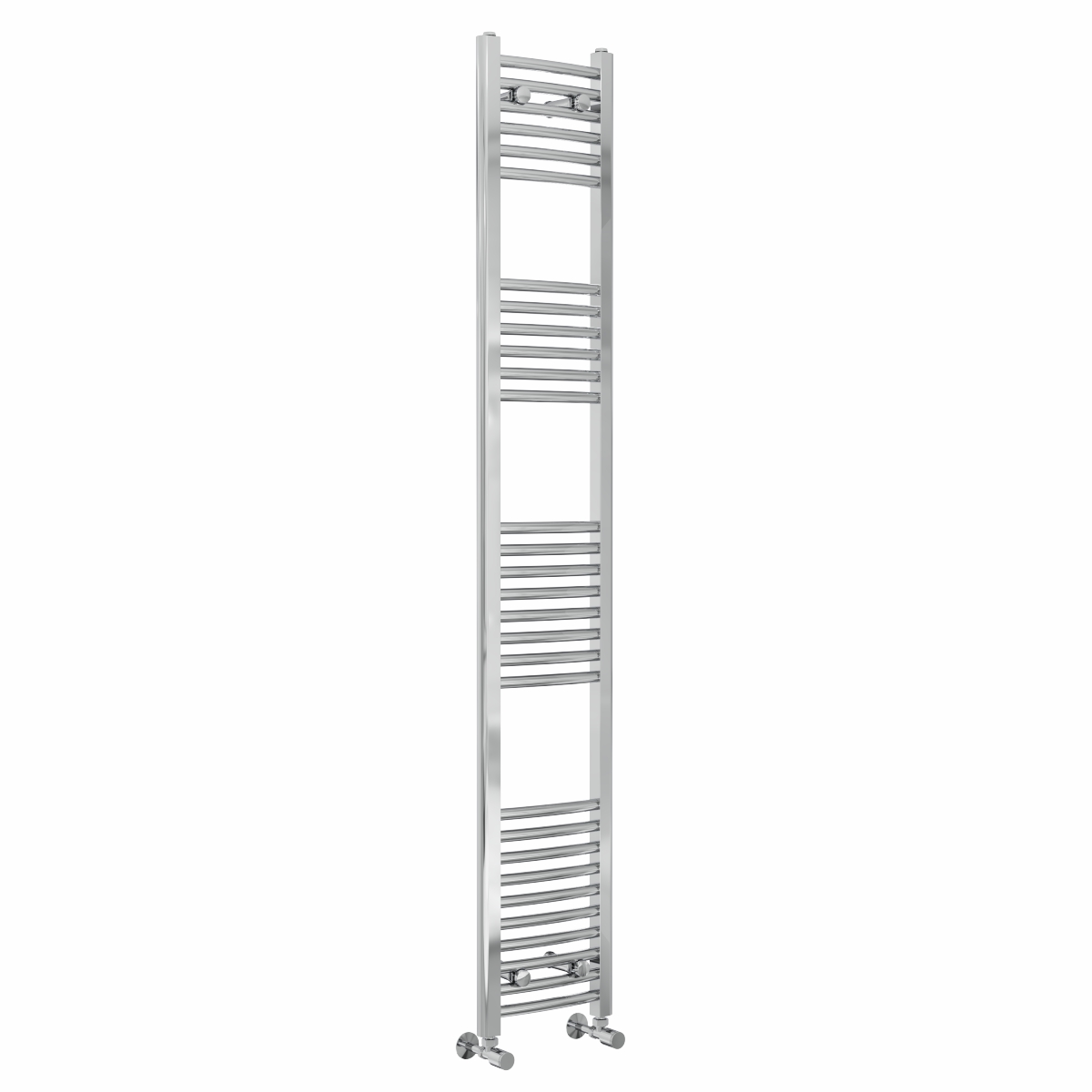 Fjord 1800 x 300mm Curved Chrome Heated Towel Rail