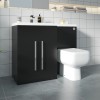 Calm Matt Black Left Hand Combination Vanity Unit Basin L Shape with Back to Wall RAK Series 600 Toilet & Soft Close Seat & Concealed Cistern - 1100mm