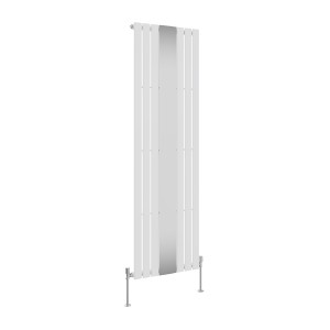 Karlstad 1800 x 553mm White Mirror Single Vertical Flat Panel Designer Radiator
