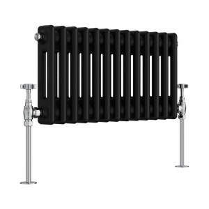 Bern 300 x 605mm Black Double Column Horizontal Traditional Radiator