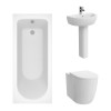Cordoba Modern Bathroom Suite with Back to Wall Toilet and Essential Single Ended Bath - 1600 x 700mm