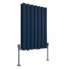 Norden 600 x 414mm Sapphire Blue Double Oval Column Horizontal Designer Radiator